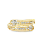 10K Yellow Gold Ladies Cubic Zirconia Bypass Ring Size 7 1.5Dwt