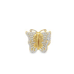 14K Yellow Gold Ladies Cz Butterfly Ring Size 7.5 4.3Dwt