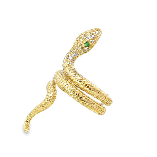 14K Yellow Gold Ladies Snake Ring Size 7 3.5Dwt
