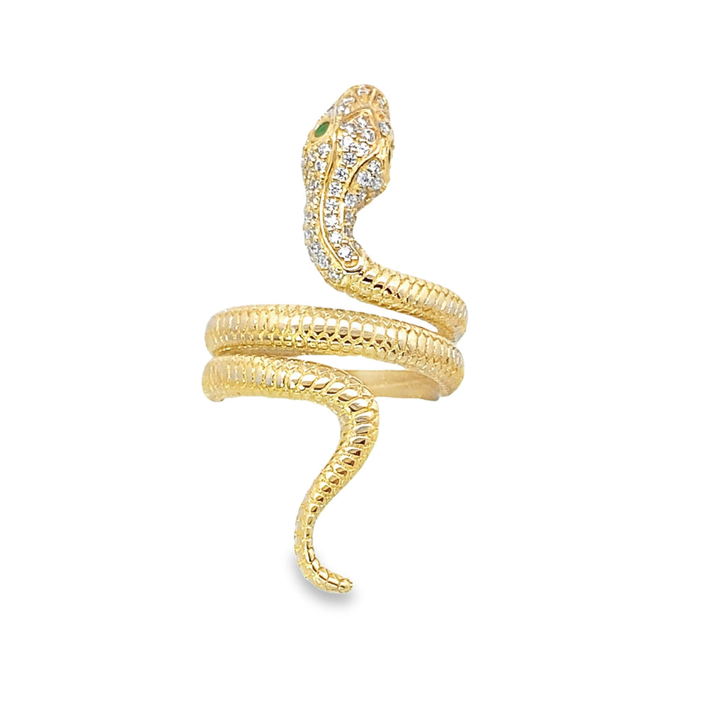 14K Yellow Gold Ladies Snake Ring Size 7 3.5Dwt