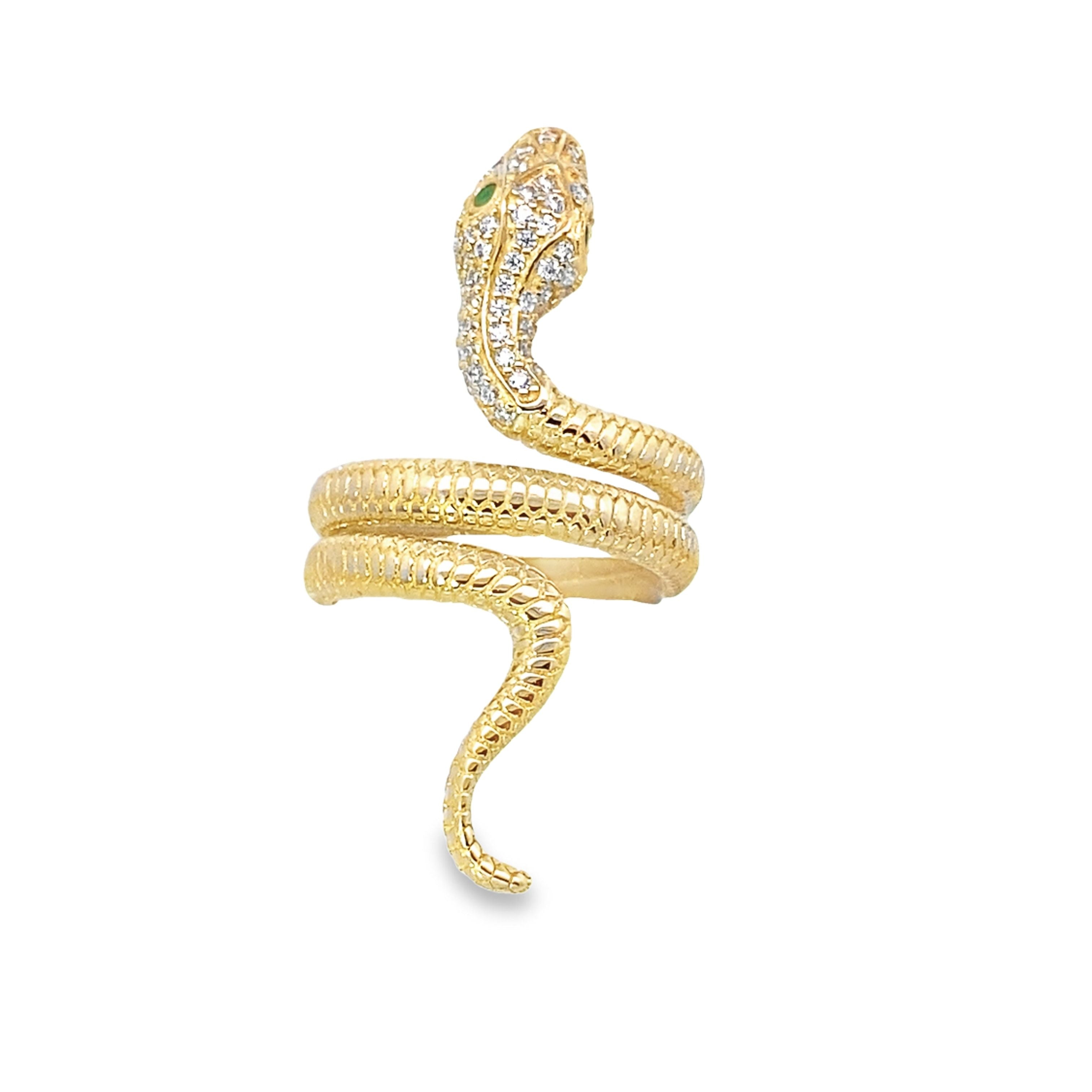 14K Yellow Gold Ladies Snake Ring Size 7 3.5Dwt