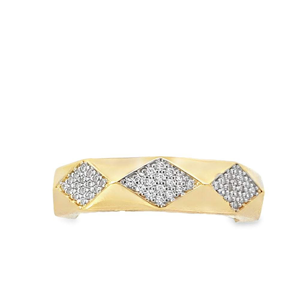 14K Yellow Gold Ladies Cz Fashion Ring Size 8 2.7Dwt