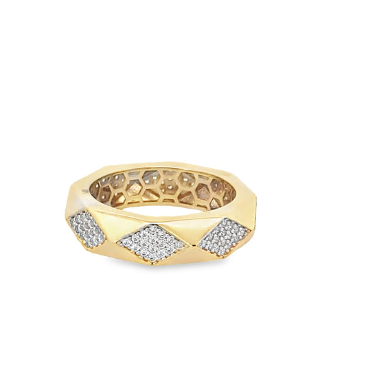14K Yellow Gold Ladies Cz Fashion Ring Size 8 2.7Dwt