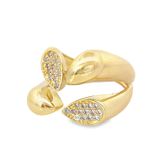 14K Yellow Gold Ladies Cz Fashion Ring Size 7 2.1Dwt