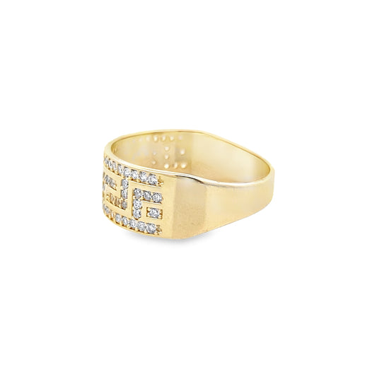 14K Yellow Gold Lds Cz Fashion Ring Size 8 1.9Dwt
