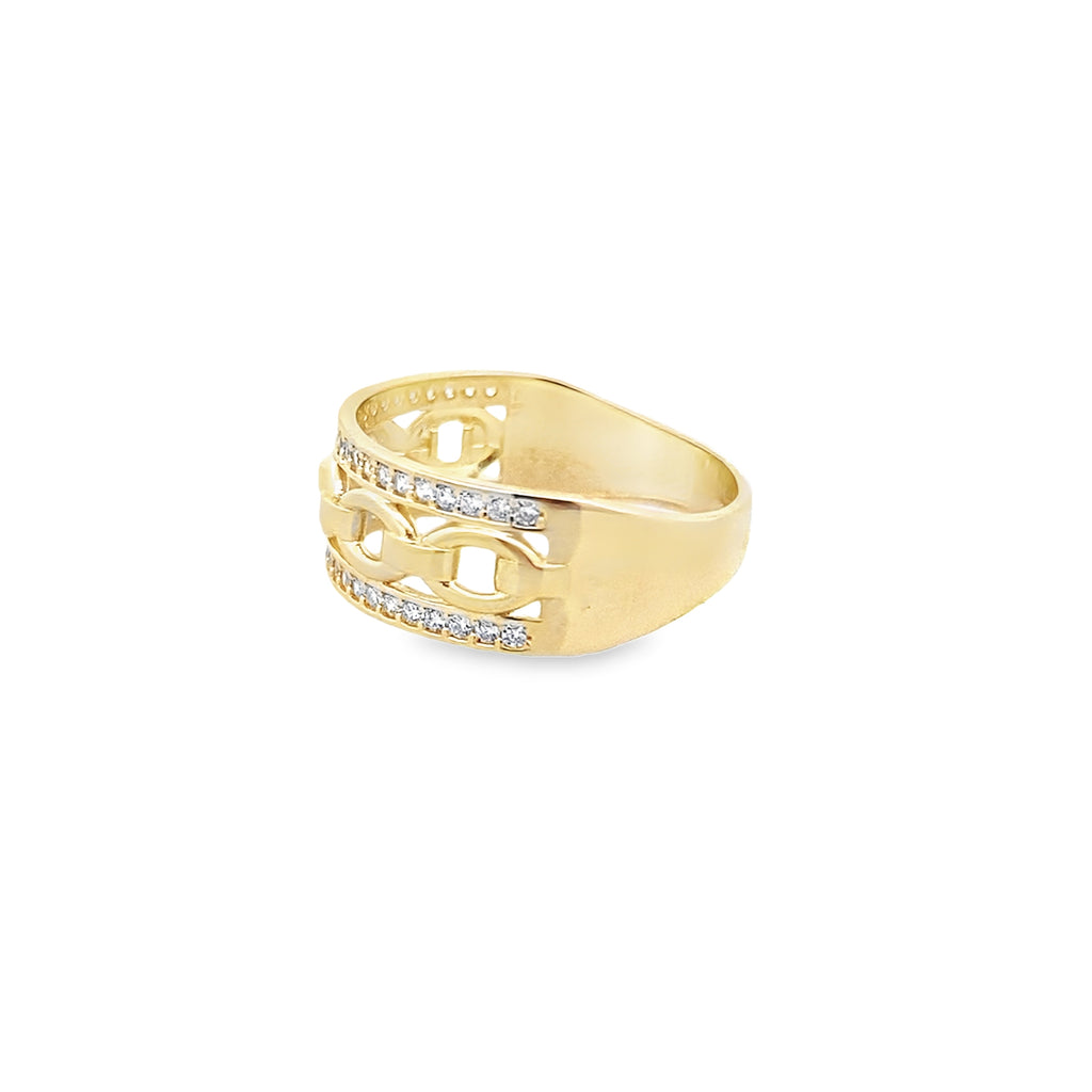14K Yellow Gold Lds Cz Fashion Ring Size 8 1.8Dwt