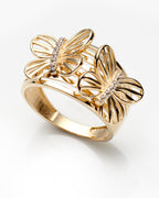 14K Yellow Gold Ladies Butterfly Ring Size 6 2.2Dwt