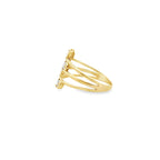 14K Yellow Gold Lds Cz Hearts Fashion Ring Size 8 1.8Dwt