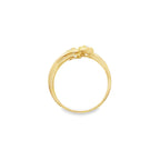 14K Yellow Gold Lds Cz Hearts Fashion Ring Size 8 1.8Dwt