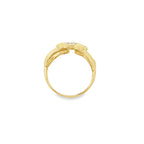 14K Yellow Gold Cz Stirrup Style Fashion Ring Size 8 2.3Dwt