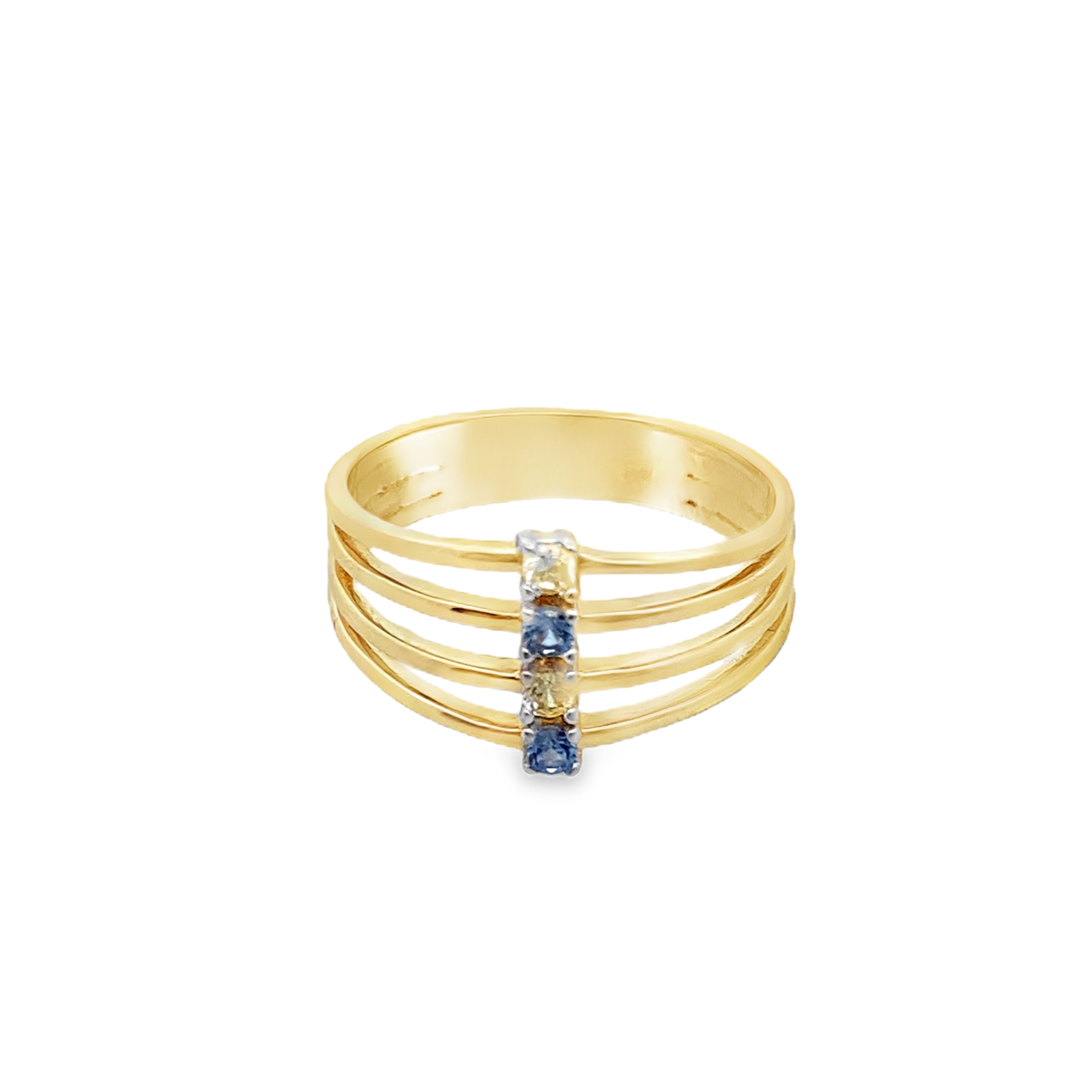 14K Yellow Gold Color Stones Fashion Ring Size 7 1.8Dwt