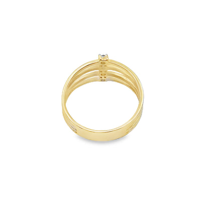 14K Yellow Gold Color Stones Fashion Ring Size 7 1.8Dwt