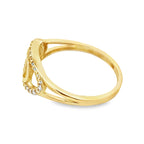 14K Yellow Gold Lds Cz Design Fashion Ring Size 7.5 1.2Dwt