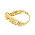 14K Yellow Gold Lds Cz Medusa Style Fashion Ring Size 7 2.0Dwt