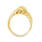 14K Yellow Gold Lds Cz Medusa Style Fashion Ring Size 7 2.0Dwt