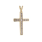 0.50Ctw 10K Yellow Gold Diamond Cross Pendant 1.3Dwt