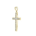 0.50Ctw 10K Yellow Gold Diamond Cross Pendant 1.3Dwt