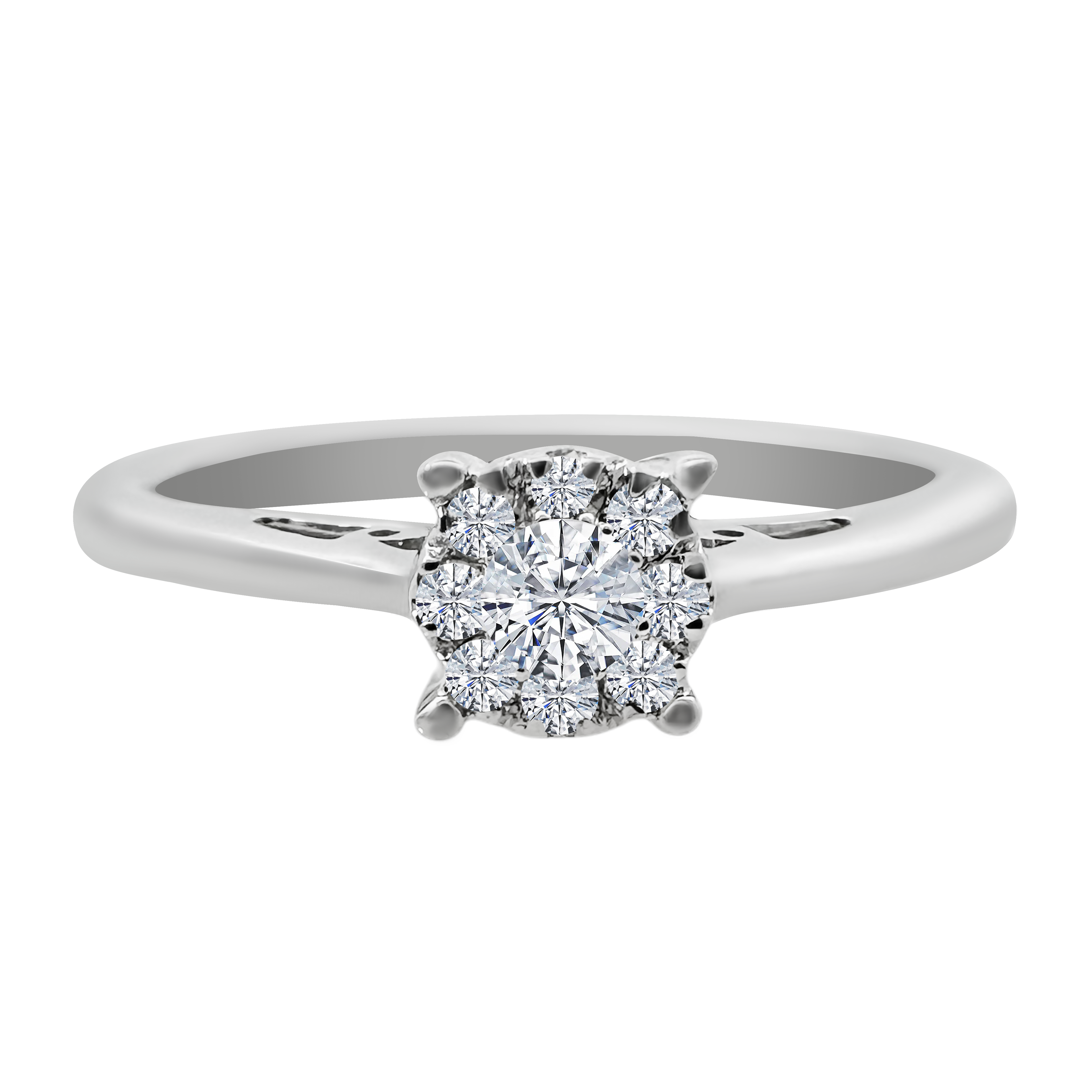 0.13Ct 10K White Gold Diamond Engagement Rings Size 7 1.5Dwt