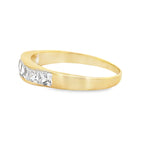 18K Yellow Gold Cz Lds Wedding Band Size 9 1.6Dwt