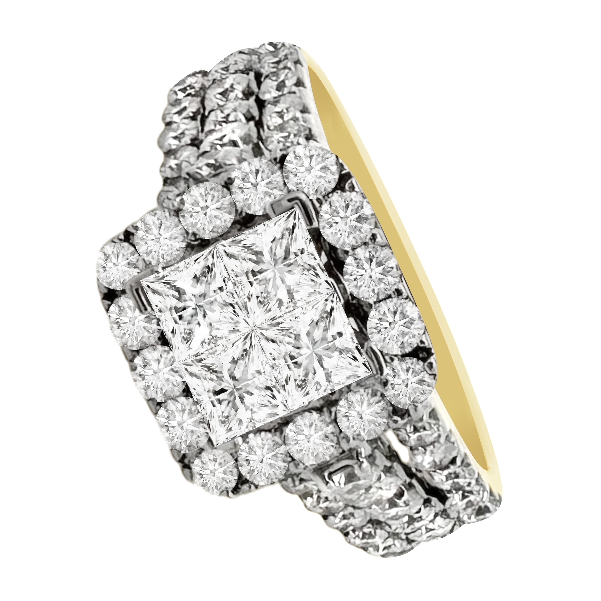 2.10Ctw 14K Yellow Gold Diamond Engagement Ring Size 7 3.1Dwt