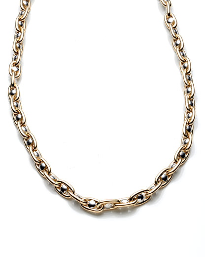 14K Two Tone Ladies Fancy Necklace 7.5Mm 18 In 15.2Dwt