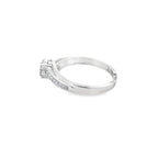 0.25Ctw 10K White Gold Diamond Engagement Ring Size 7 1.2Dwt