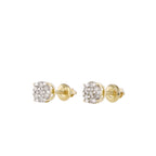 0.25 Ctw 10K Yellow Gold Diamond Cluster Stud Earrings