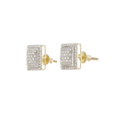 0.33Ctw 10K Yellow Gold Square Diamond Stud Earrings