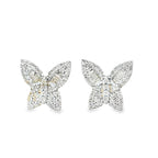 0.50Ct 14K White Gold Diamond Butterfly Stud Earrings