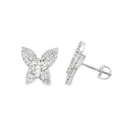 0.50Ct 14K White Gold Diamond Butterfly Stud Earrings