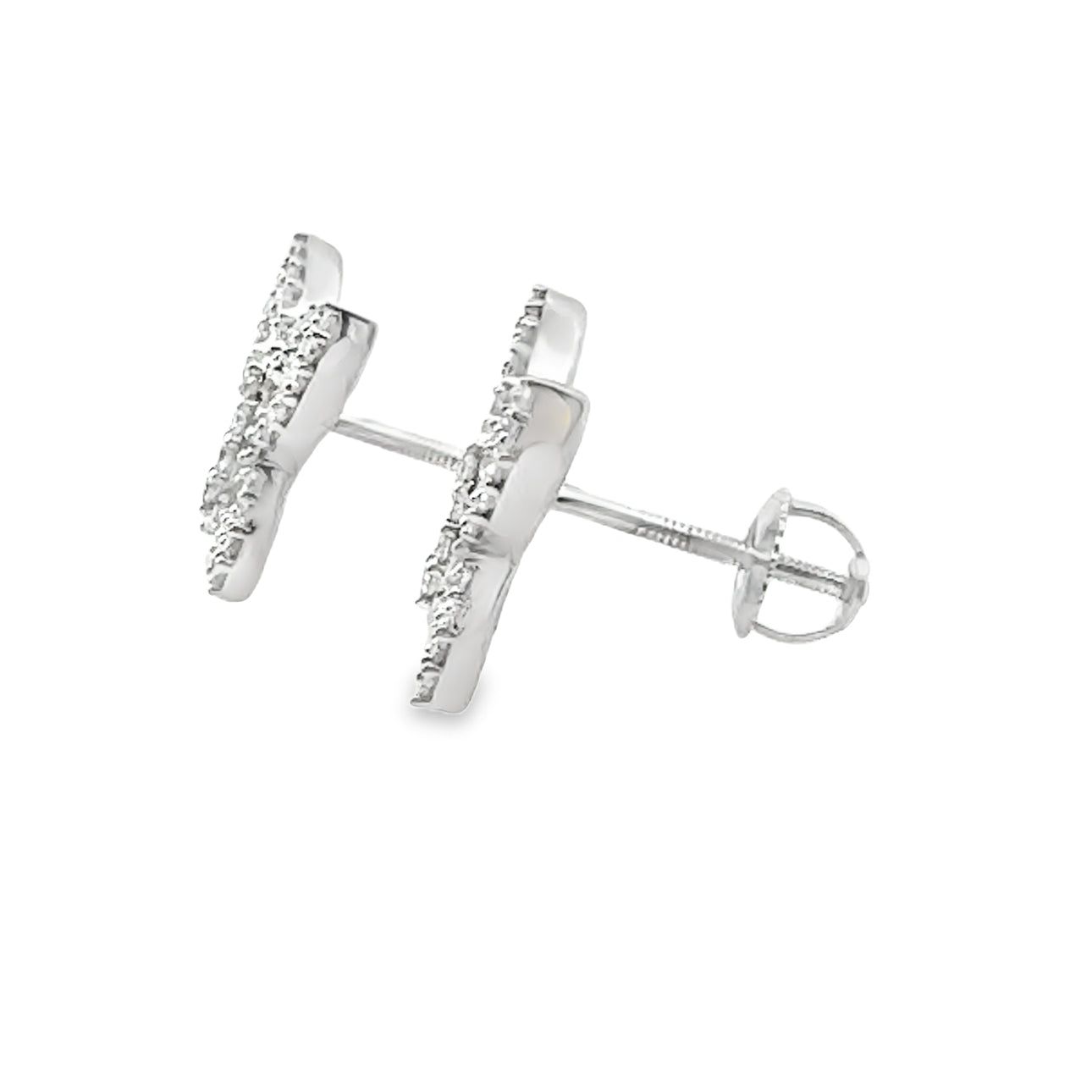 0.50Ct 14K White Gold Diamond Butterfly Stud Earrings