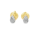 0.10Ctw 10K Yellow Gold Pear Diamond Stud Earring