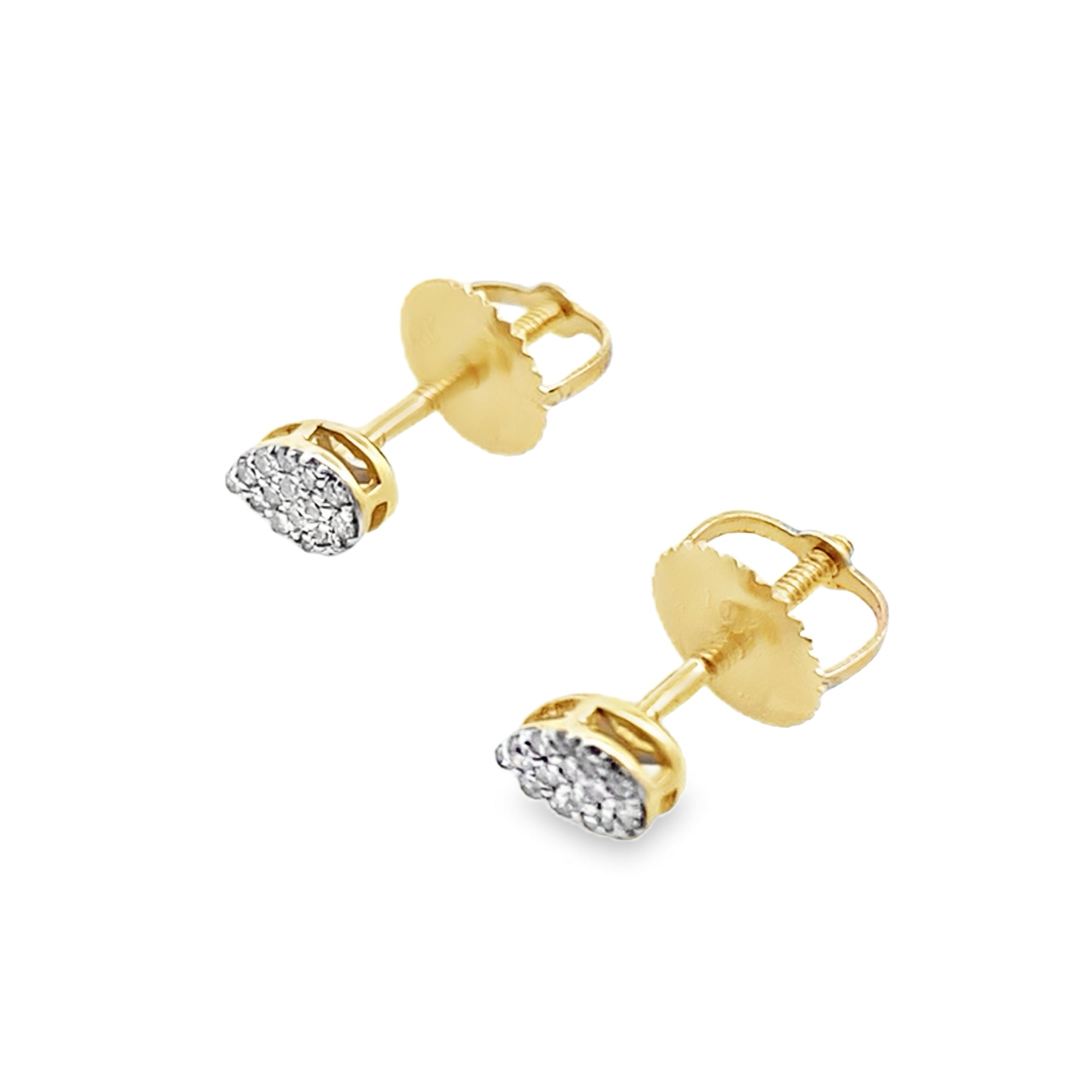 0.10Ctw 10K Yellow Gold Pear Diamond Stud Earring