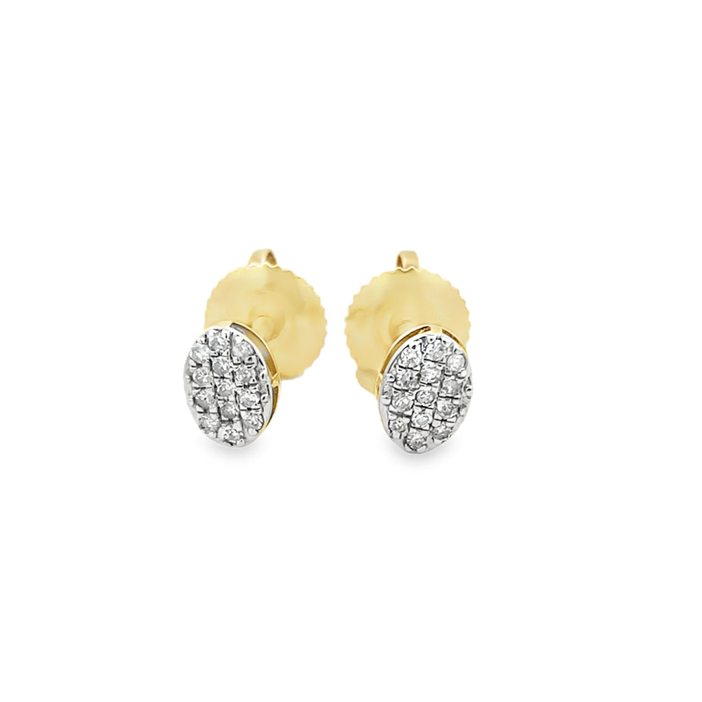 0.10Ctw 10K Yellow Gold Oval Diamond Stud Earring