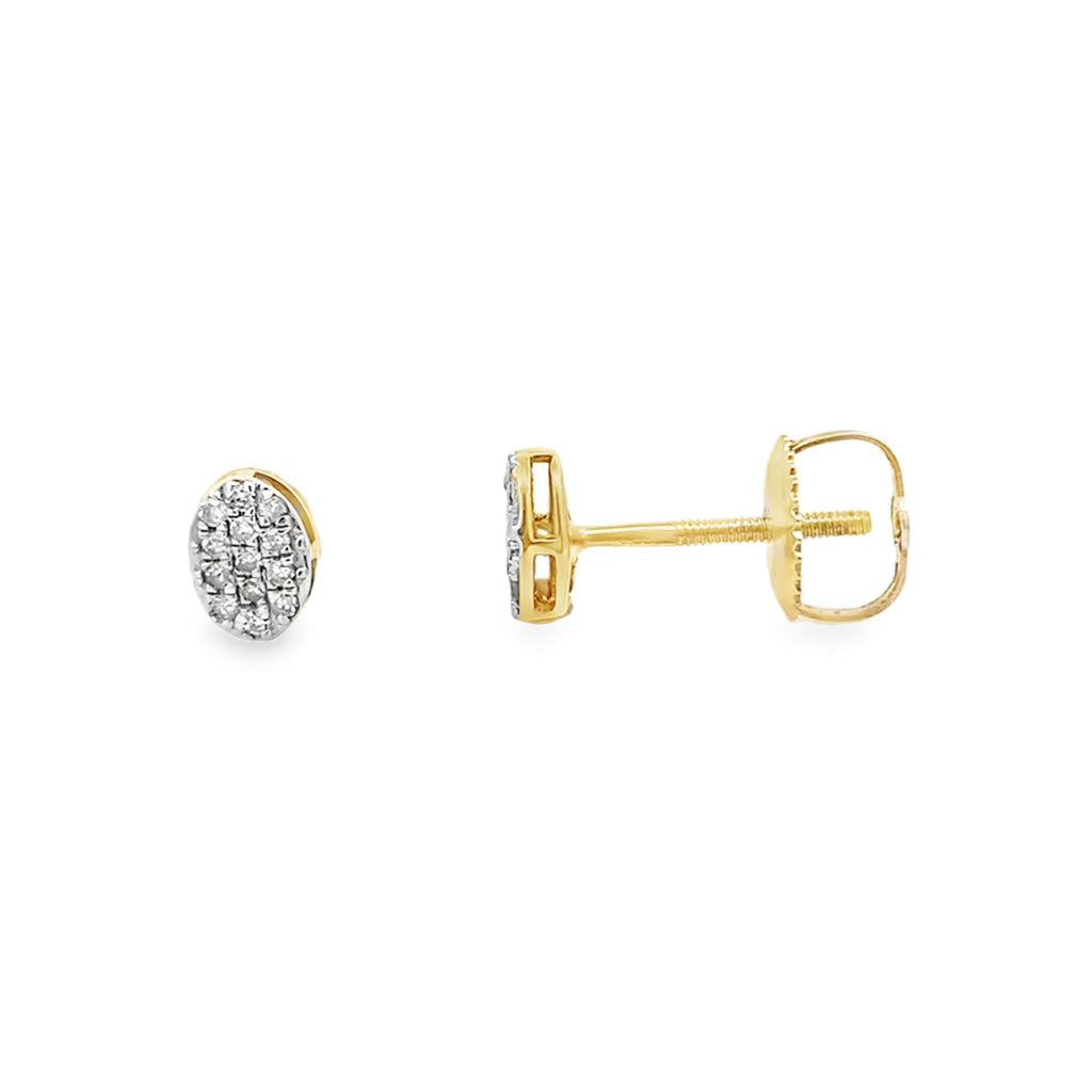0.10Ctw 10K Yellow Gold Oval Diamond Stud Earring