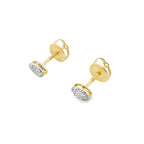 0.10Ctw 10K Yellow Gold Oval Diamond Stud Earring