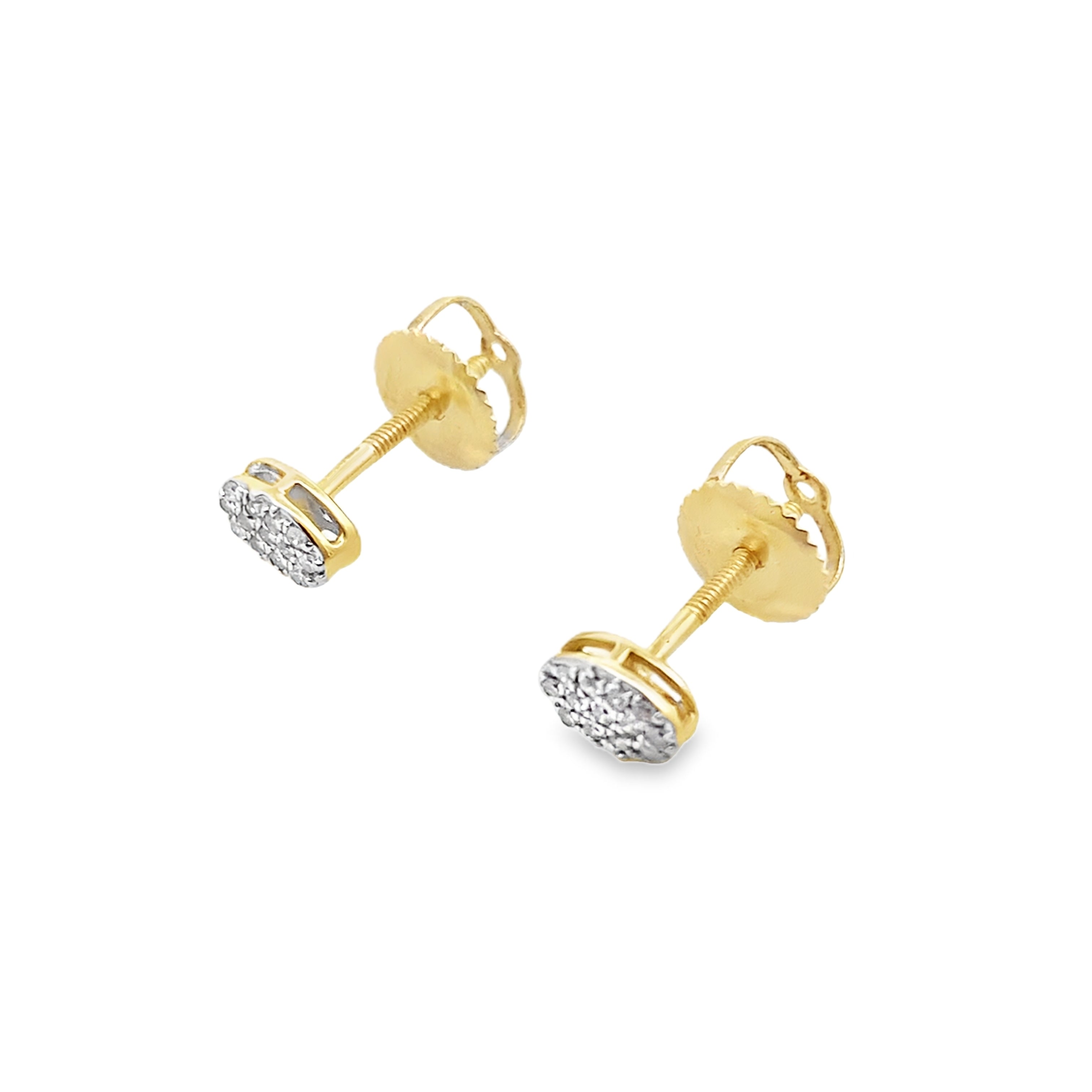 0.10Ctw 10K Yellow Gold Oval Diamond Stud Earring