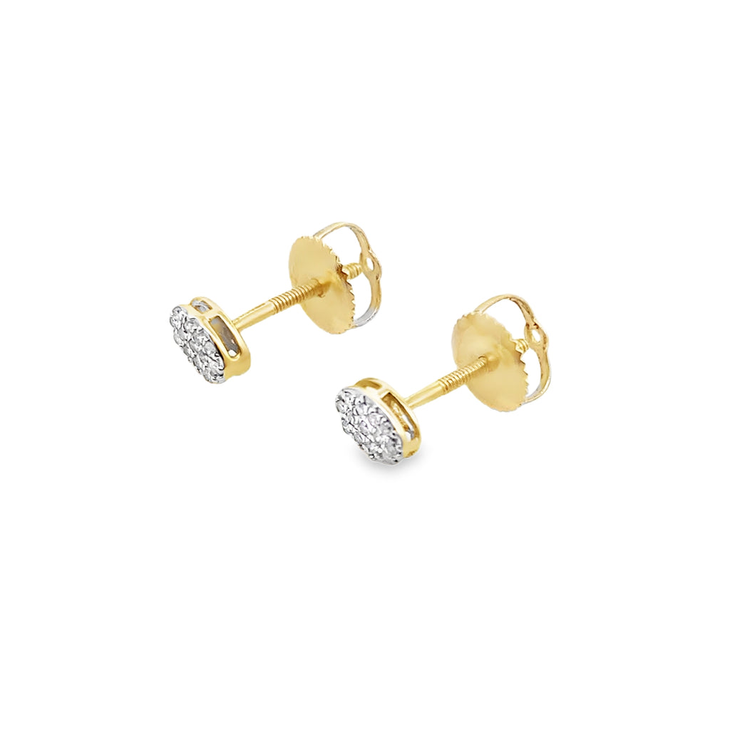 0.10Ctw 10K Yellow Gold Oval Diamond Stud Earring
