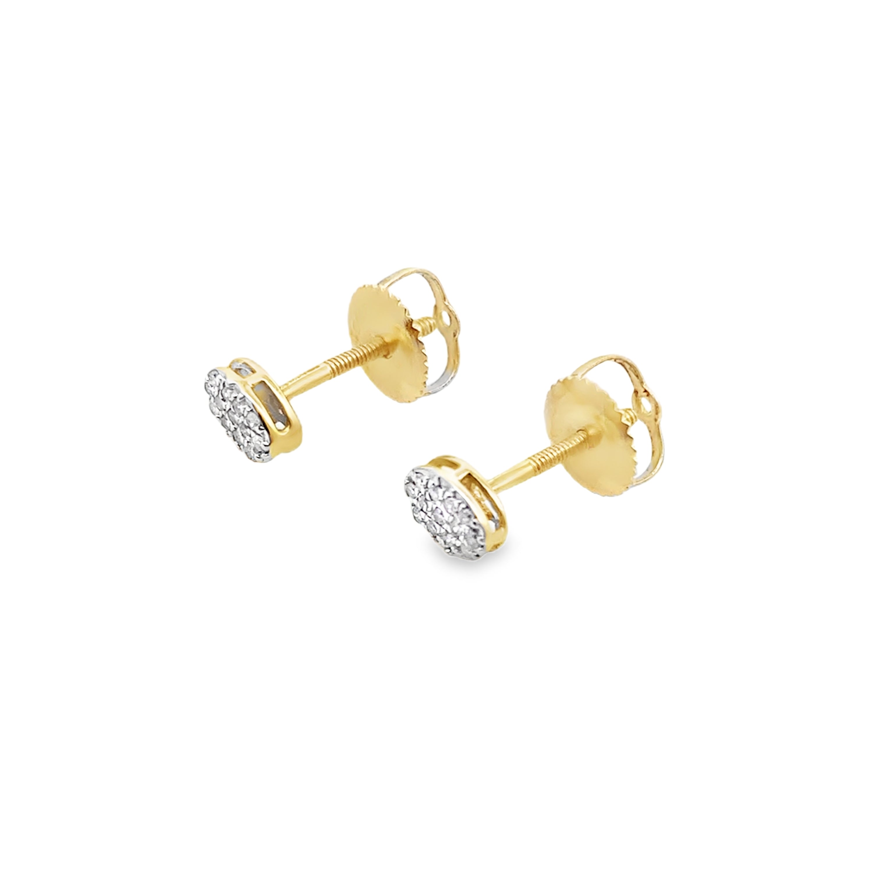 0.10Ctw 10K Yellow Gold Oval Diamond Stud Earring