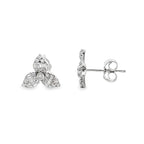 0.30Ct 18K White Gold Rd/Bgt Diamond Earring 1.0Dwt