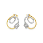 0.45Ct 14K Yellow Gold Rd/Bgt Diamond Stud Earring 1.9Dwt