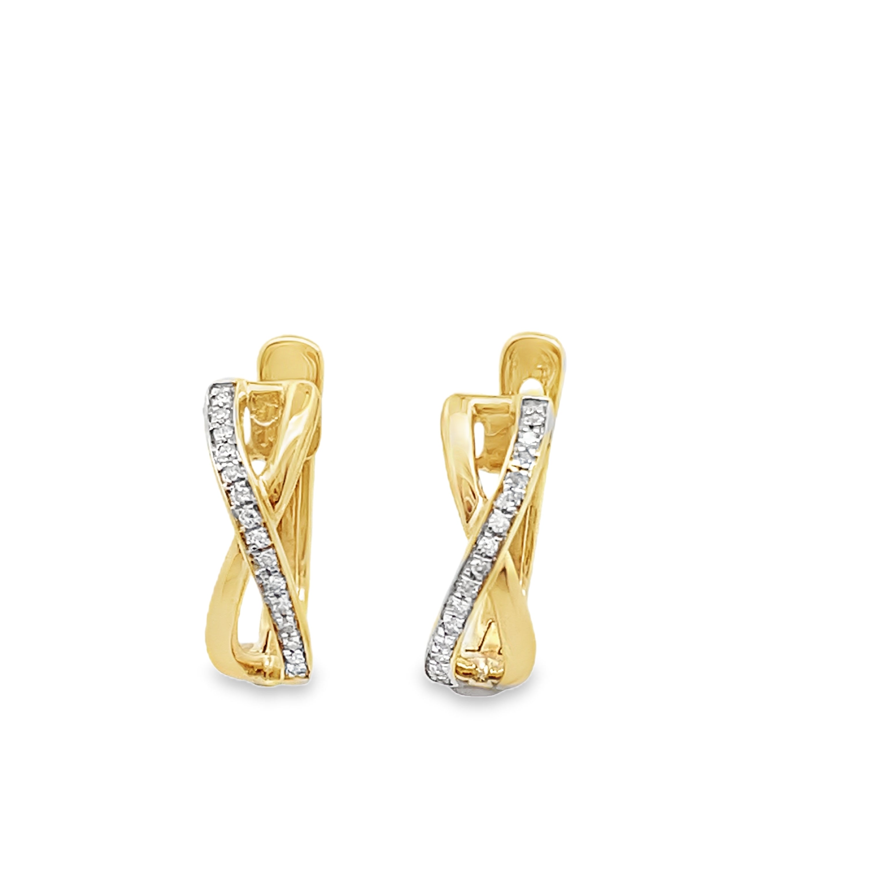 0.07Ctw 14K Yellow Gold Diamond Infinity Hoop Earrings