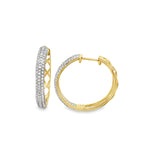 0.50Ctw 10K Yellow Gold Diamond Hoop Earrings 2.0Dwt