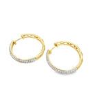 0.50Ctw 10K Yellow Gold Diamond Hoop Earrings 2.0Dwt