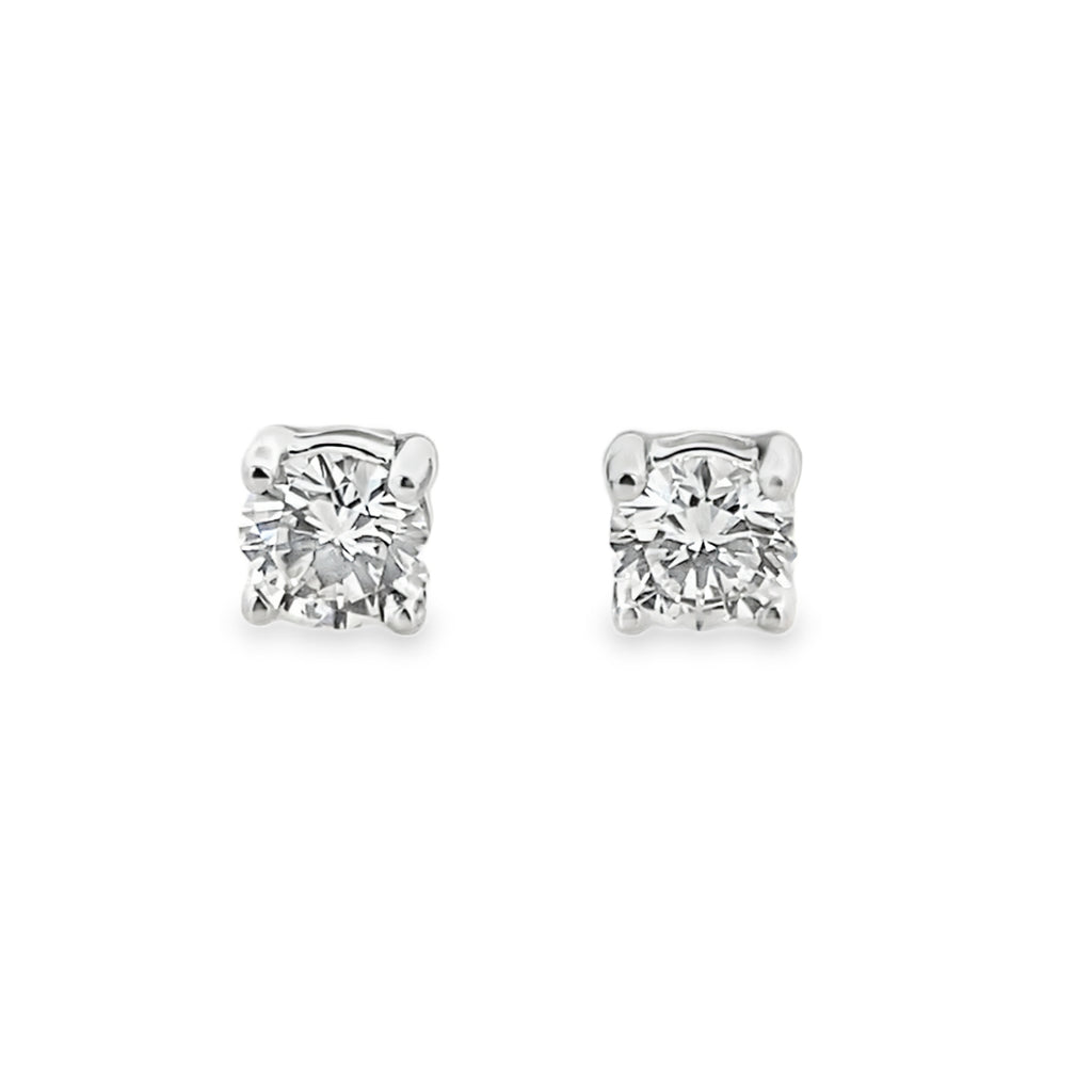 0.50Ctw 14K White Gold Lab Grown Round Diamond Solitaire Stud Earrings