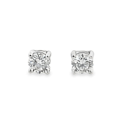 0.50Ctw 14K White Gold Lab Grown Round Diamond Solitaire Stud Earrings