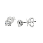 0.50Ctw 14K White Gold Lab Grown Round Diamond Solitaire Stud Earrings