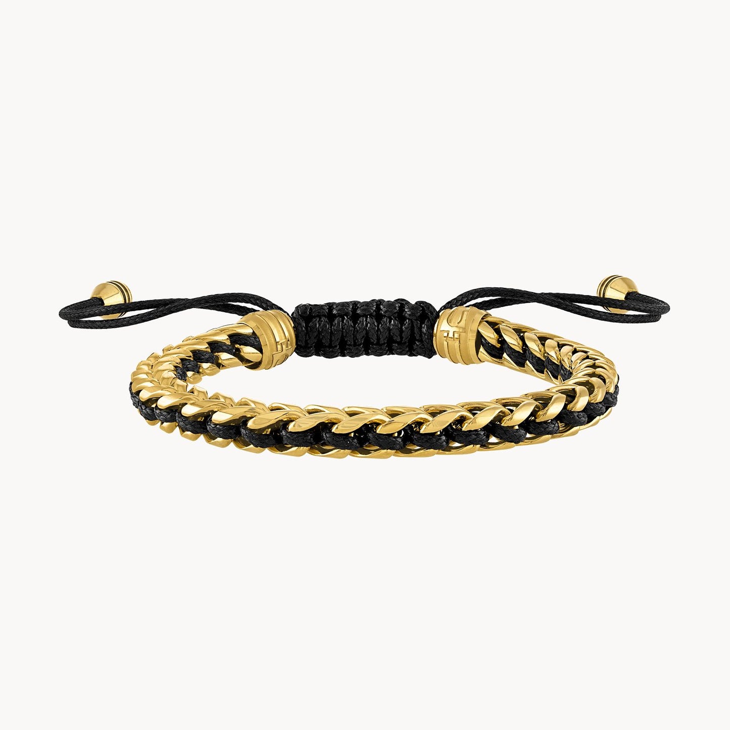 Bulova Classic Bracelet Stainless Steel Gold Tone With Black Cord