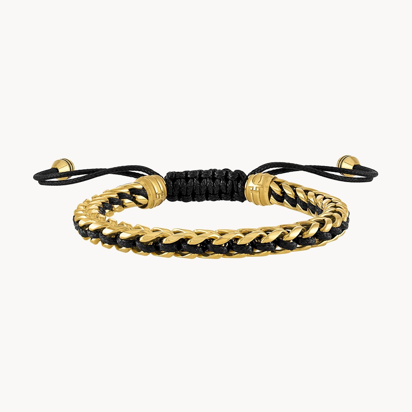 Bulova Classic Bracelet Stainless Steel Gold Tone With Black Cord