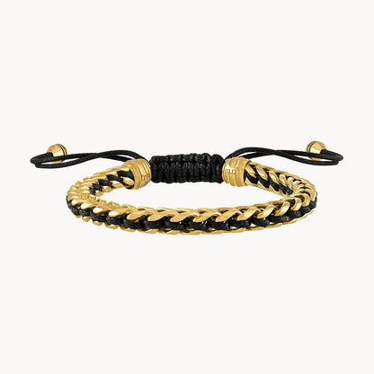 Bulova Classic Bracelet Stainless Steel Gold Tone With Black Cord